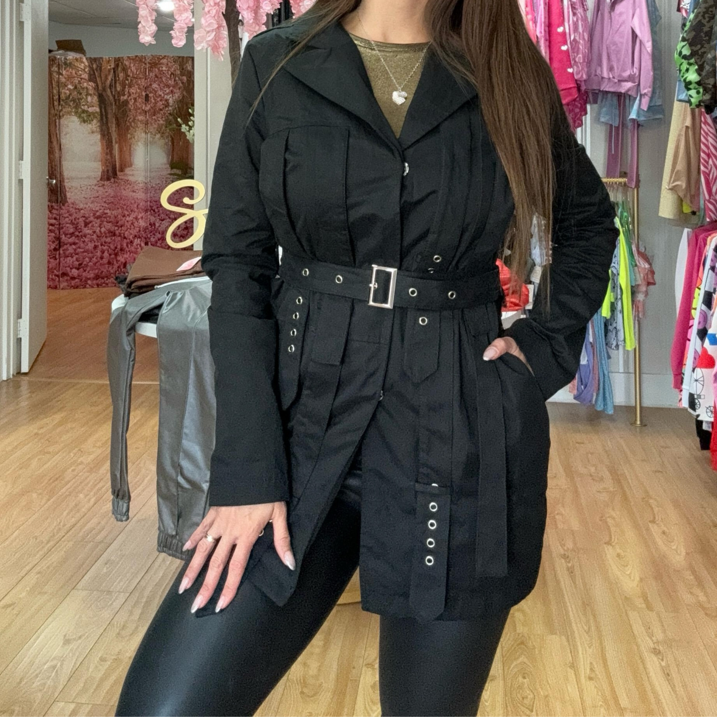 Chaqueta Manga Larga con Cinturón