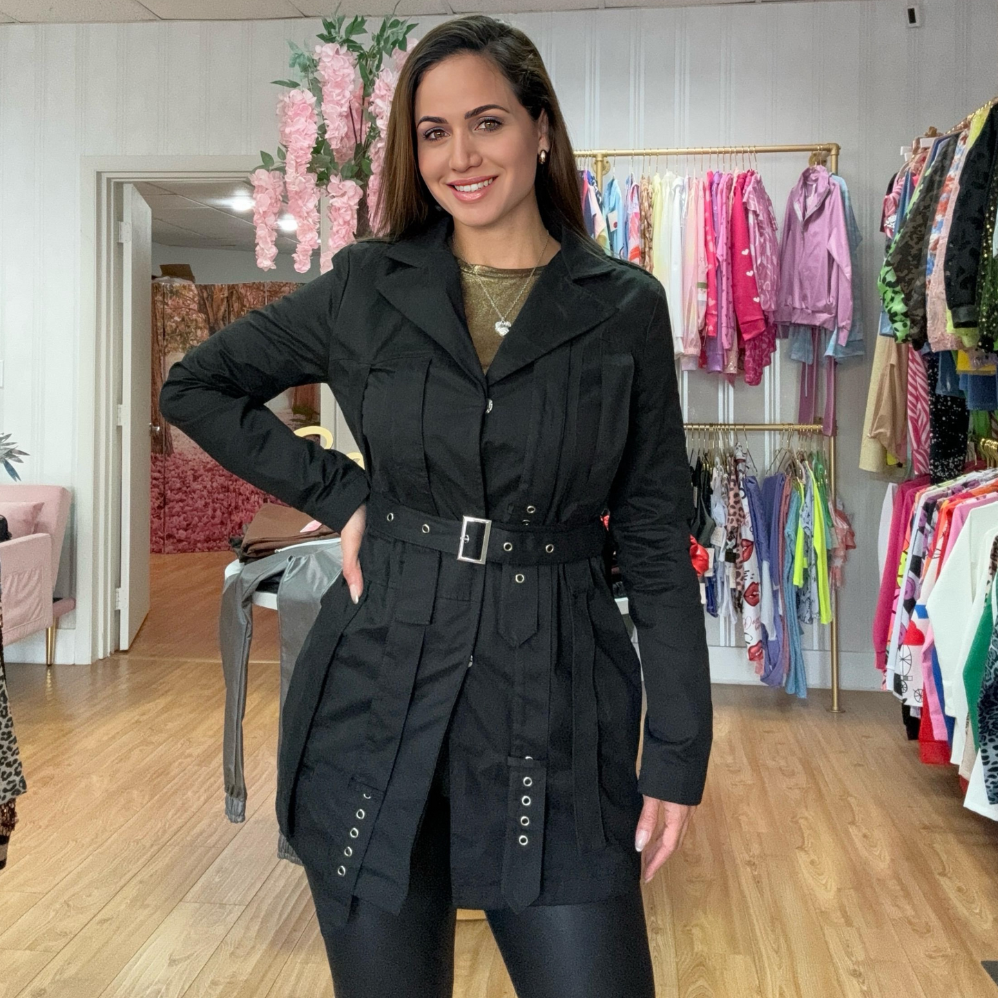 Chaqueta Manga Larga con Cinturón