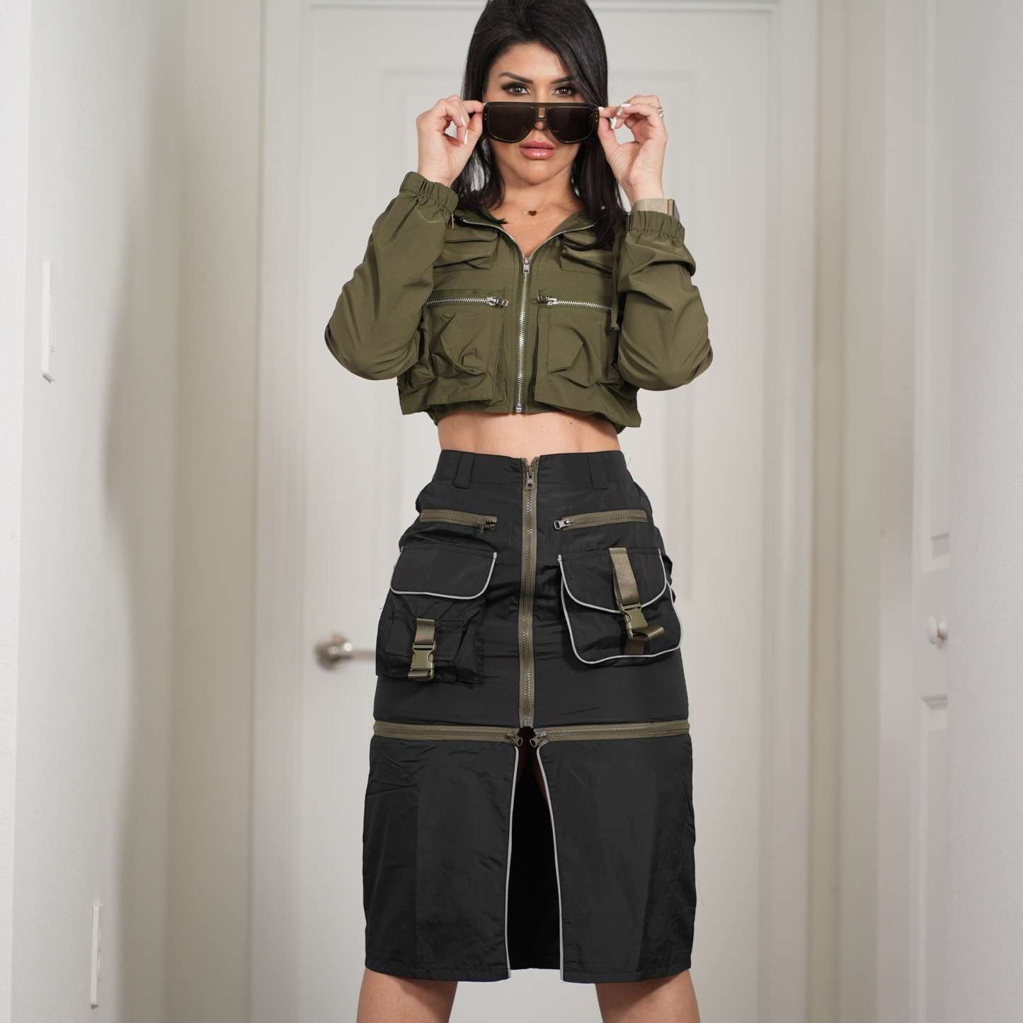 Set de Chaqueta manga larga y falda de cierre