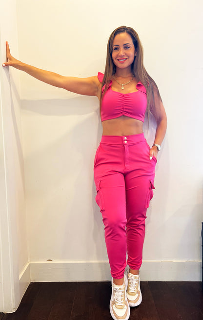 JEANNIE CASUAL PINK JOGGER SET