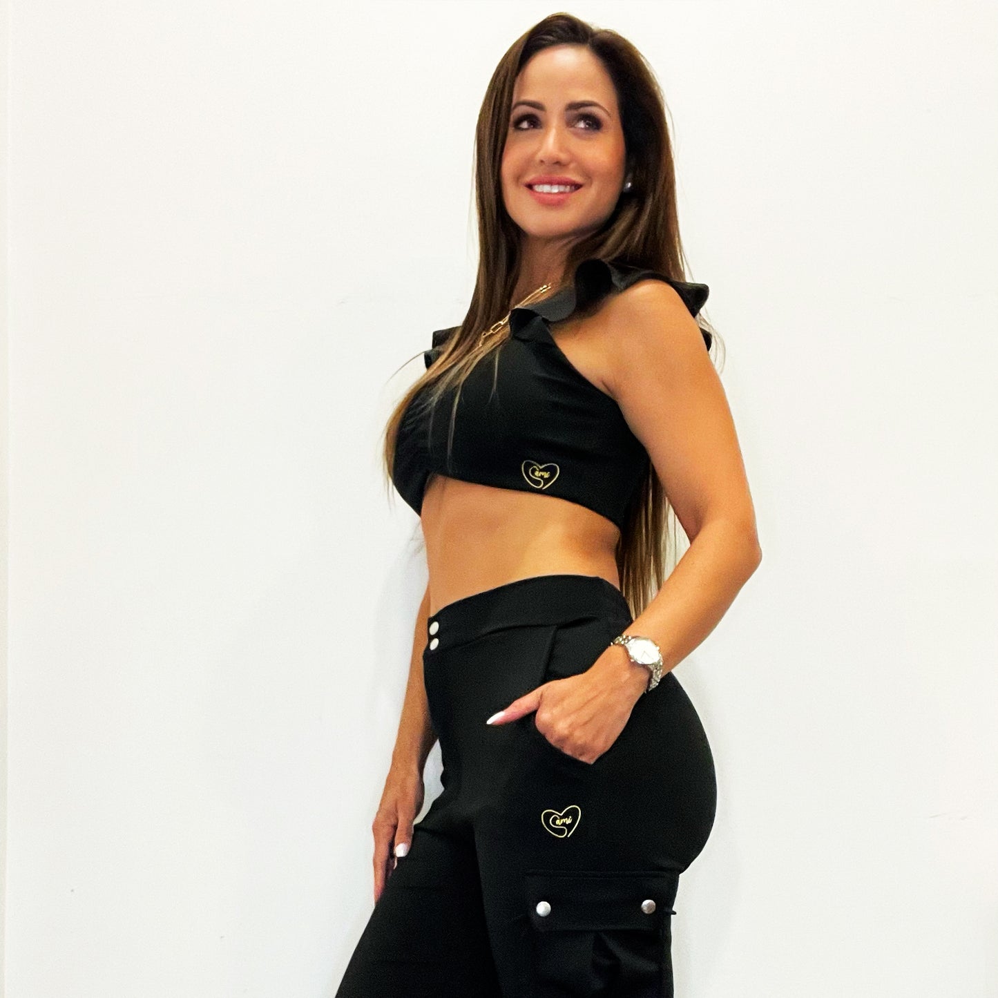 JEANNIE CASUAL BLACK JOGGER SET