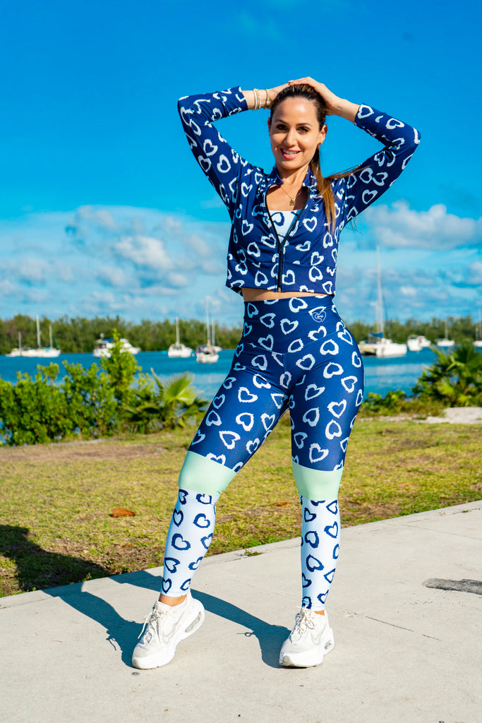 BLUE HEART LYCRA SET