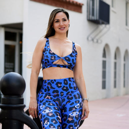 BLUE LEOPARD PRINT SET